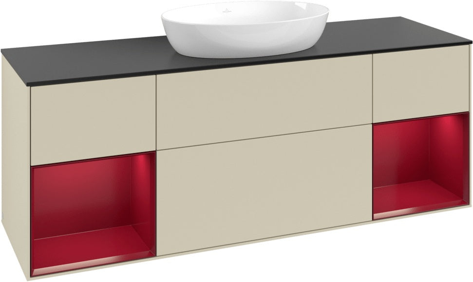Villeroy & Boch Finion Waschtischunterschrank 1600 mm Glossy White Lacquer mit Beleuchtung
