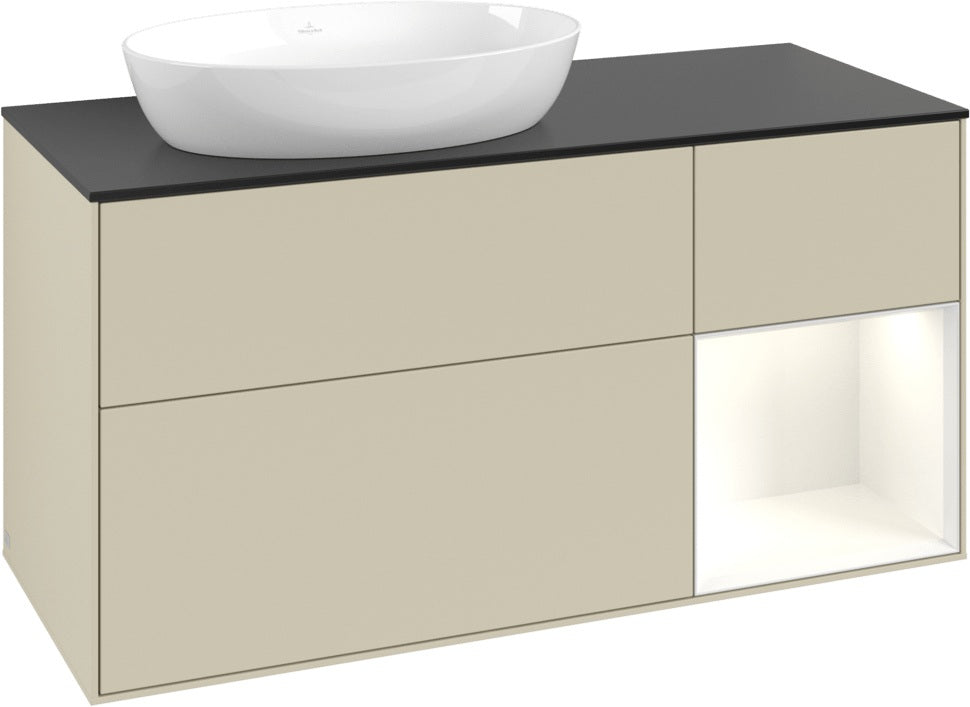 Villeroy & Boch Finion Waschtischunterschrank 1200 mm Glossy White Lacquer mit LED-Beleuchtung