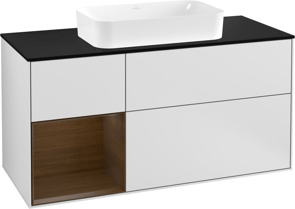 Villeroy & Boch Finion Waschtischunterschrank 1200 mm Glossy White Lacquer mit LED-Beleuchtung