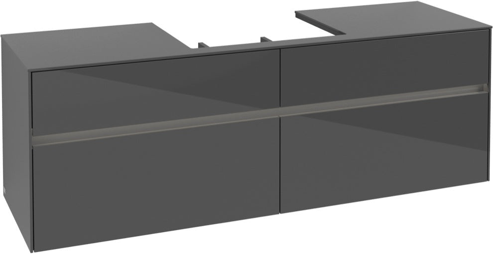 Villeroy & Boch Waschtischunterschrank Collaro C025 B0 1600 mm Glossy Grey mit LED-Beleuchtung