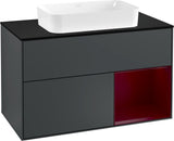 Villeroy & Boch Waschtischunterschrank Finion F252G 1000 mm Glossy White Lacquer mit LED-Beleuchtung