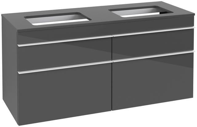 Villeroy & Boch Venticello Waschtischunterschrank 1257 mm Glossy White, 4 Auszüge, für 2 Waschtische