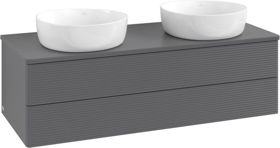 Villeroy & Boch Antao Waschbeckenunterschrank 1200 mm Anthrazit Matt – 2 Auszüge, Push-to-Open