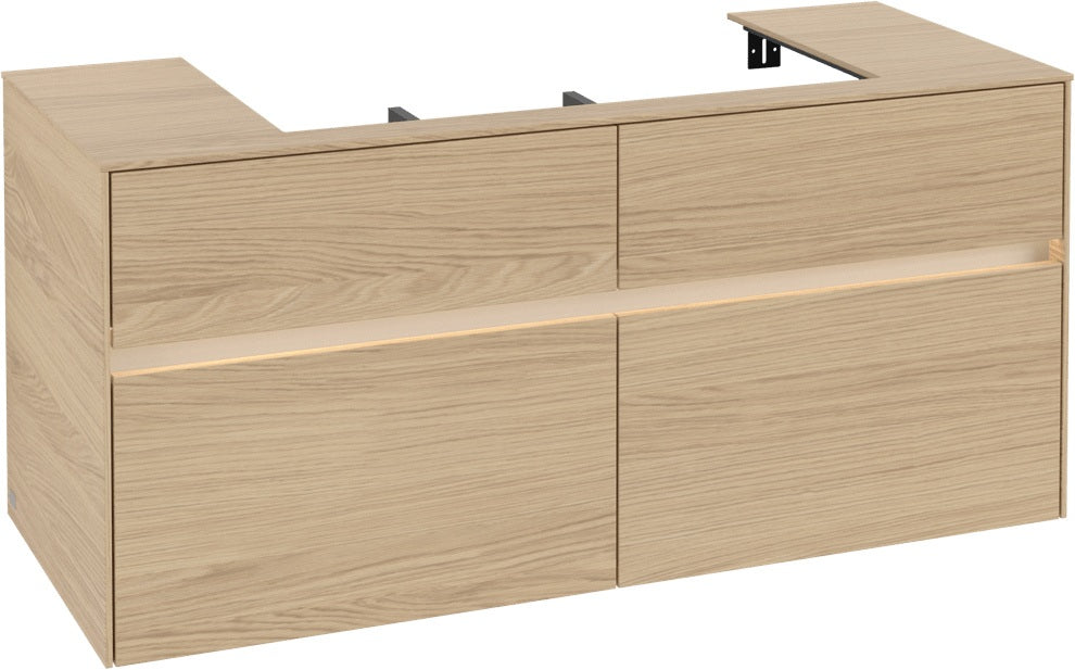 Villeroy & Boch Waschtischunterschrank Collaro C087 B0 1200 mm Nordic Oak mit LED-Beleuchtung