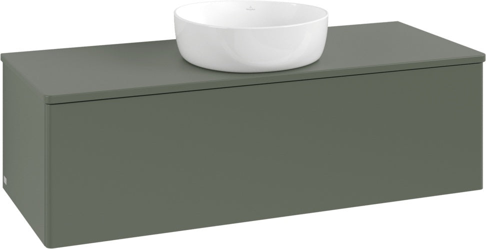 Villeroy & Boch Waschtischunterschrank Antao 1200 mm Leaf Green Matt Lack mit LED-Auszugsbeleuchtung