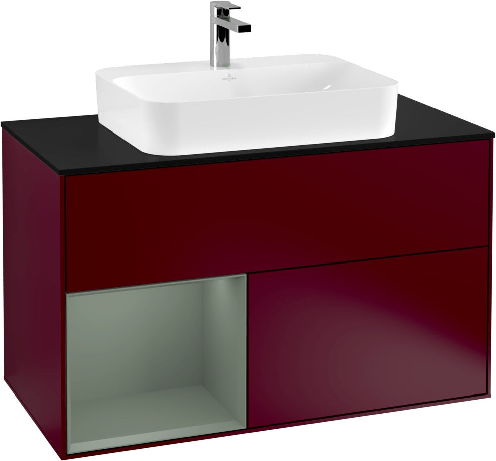 Villeroy & Boch Finion Waschtischunterschrank 1000 mm Glossy White Lacquer mit LED-Beleuchtung