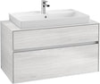 Villeroy & Boch Collaro Waschtischunterschrank 1000 mm mit LED-Beleuchtung und 2 Auszügen in White Wood