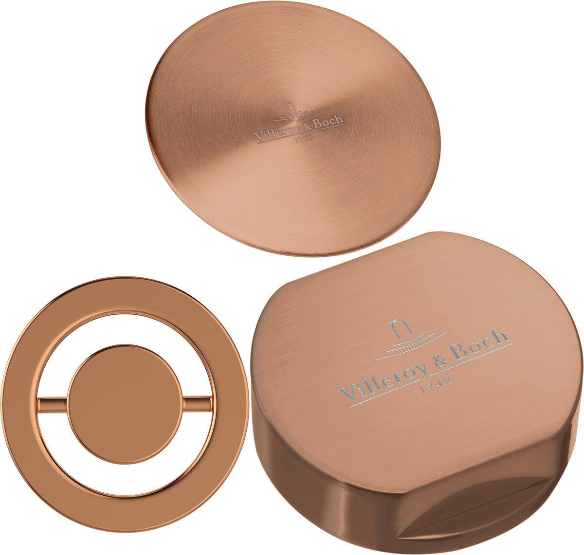 Villeroy & Boch Zubehörset 962420 – Eckige Abdeckkappen in Gold für Küchenspülen