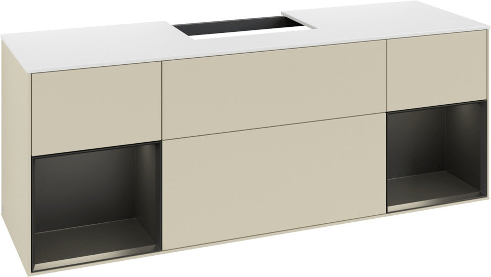 Villeroy & Boch Finion Waschtischunterschrank 1600 mm Glossy White Lacquer mit Beleuchtung