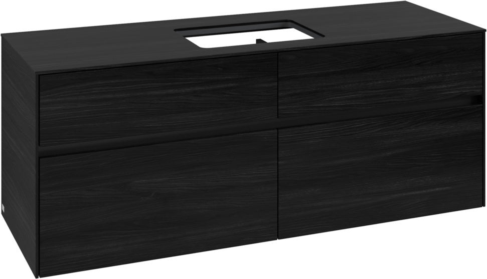 Villeroy & Boch Waschbeckenunterschrank Collaro C116 B0 1400 mm Black Oak mit Beleuchtung und SoftClosing
