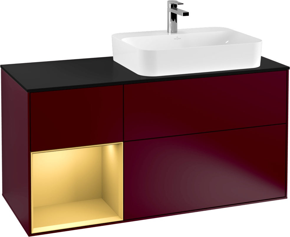 Villeroy & Boch Finion Waschbeckenunterschrank 1200 mm Glossy White Lacquer mit Beleuchtung