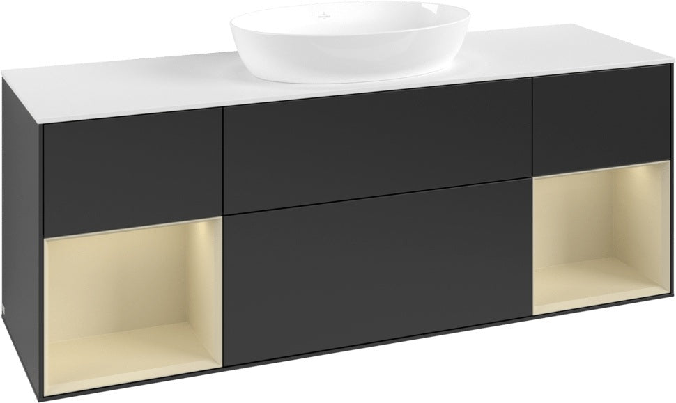 Villeroy & Boch Finion Waschbeckenunterschrank 1600 mm Glossy White Lacquer – mit LED-Beleuchtung