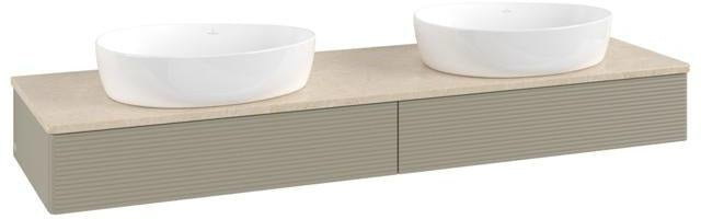 Villeroy & Boch Antao Waschtischunterschrank 1600 mm Stone Grey Matt mit 2 Auszügen