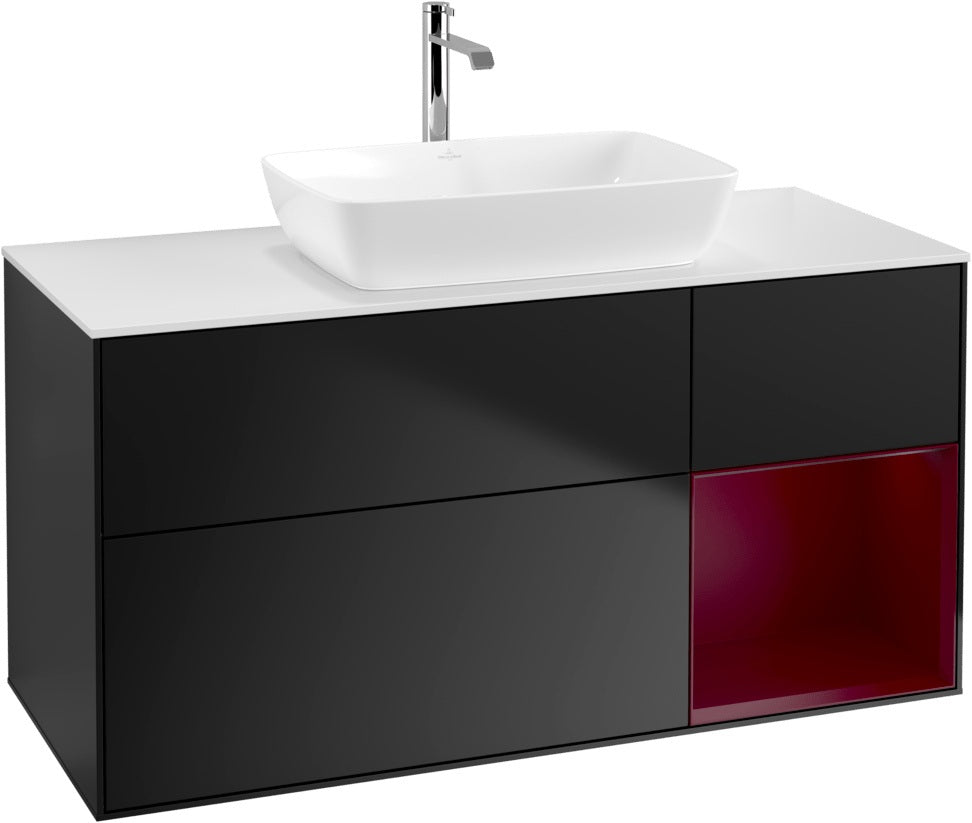 Villeroy & Boch Waschtischunterschrank Finion G831G 1200 mm Glossy White Lacquer mit Beleuchtung