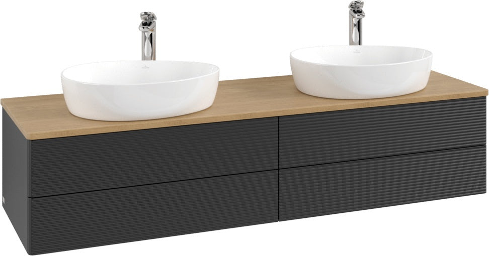 Villeroy & Boch Antao Waschtischunterschrank 1600 mm Anthracite Matt mit LED-Beleuchtung