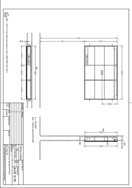 Villeroy & Boch Einbau-Spiegelschrank My View-In 1201 mm mit LED-Beleuchtung und Sensordimmer