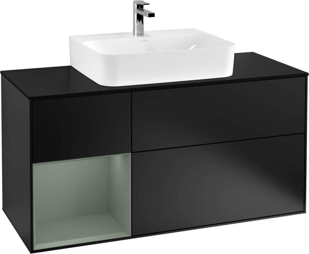 Villeroy & Boch Finion Waschbeckenunterschrank 1200 mm Glossy White mit Beleuchtung