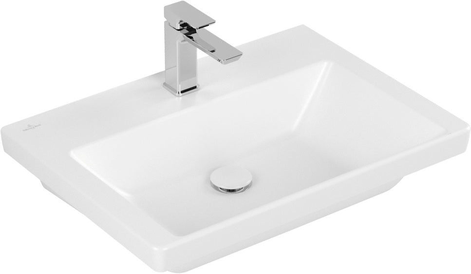 Villeroy & Boch Subway 3.0 Schrankwaschtisch 650x470mm Weiß Alpin, ohne Überlauf, Wandmontage