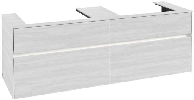 Villeroy & Boch Collaro Waschtischunterschrank 1600 mm mit LED-Beleuchtung und 4 Auszügen in Black Matt Lacquer