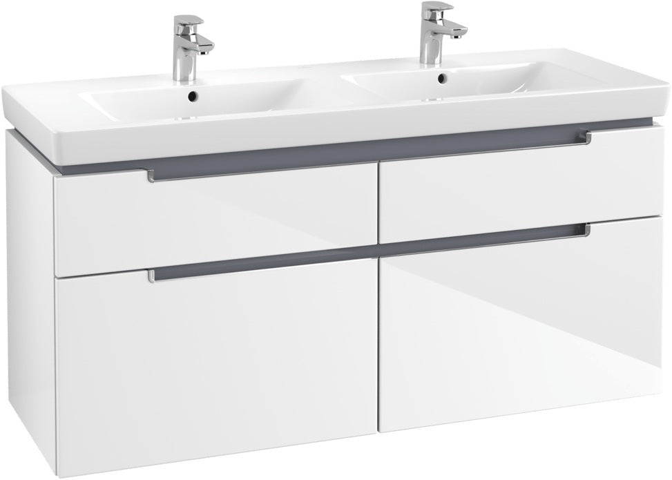 Villeroy & Boch Subway 2.0 Waschtischunterschrank A91710 Glossy White 1287 mm
