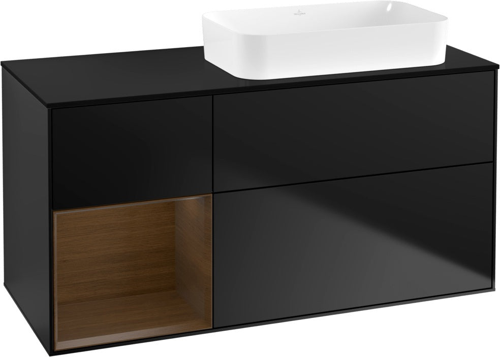 Villeroy & Boch Finion Waschtischunterschrank 120 cm Glossy White Lacquer mit Beleuchtung