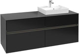 Villeroy & Boch Collaro Waschtischunterschrank 1400 mm mit LED-Beleuchtung und 4 Auszügen in Soft Grey