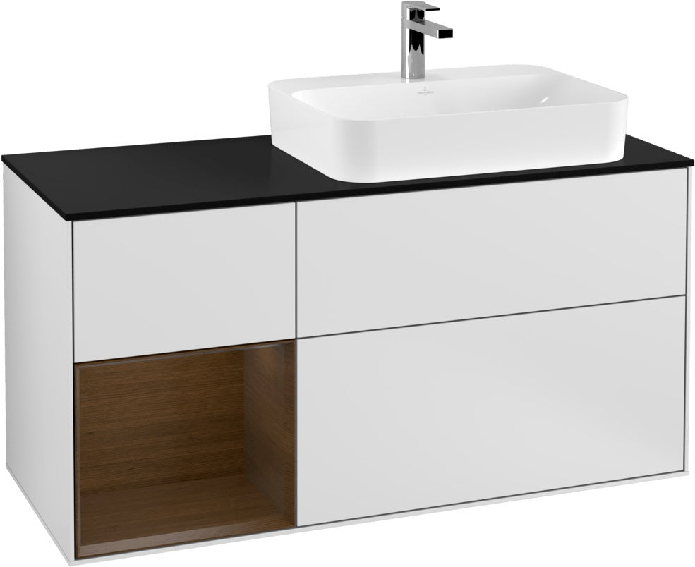 Villeroy & Boch Finion Waschbeckenunterschrank 1200 mm Glossy White Lacquer mit Beleuchtung