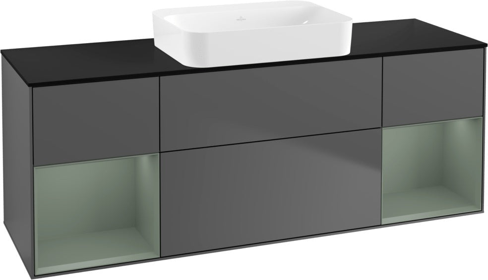 Villeroy & Boch Finion Waschbeckenunterschrank 1600 mm Glossy White Lacquer mit Beleuchtung