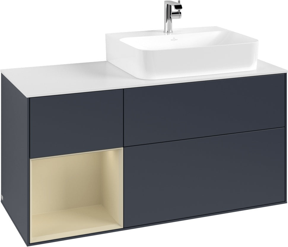 Villeroy & Boch Waschtischunterschrank Finion G141G 1200 mm Glossy White mit LED-Beleuchtung
