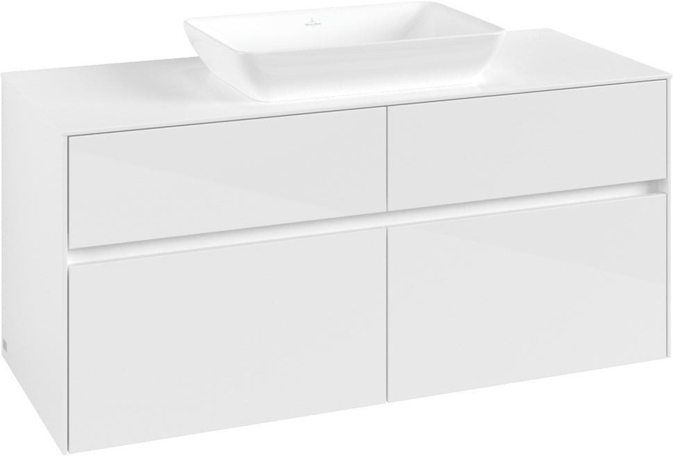 Villeroy & Boch Waschtischunterschrank Collaro C11200 Glossy White 1200 mm mit 4 Auszügen und SoftClosing