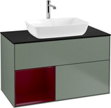 Villeroy & Boch Finion Waschbeckenunterschrank Glossy White mit Beleuchtung, 1000 mm