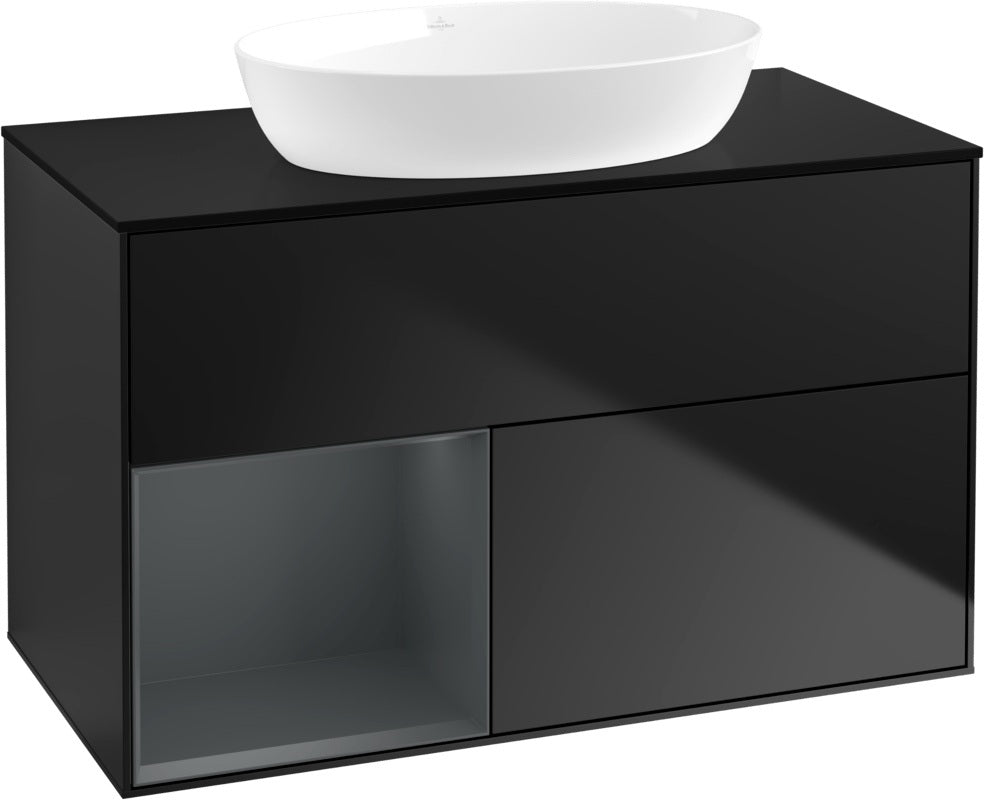 Villeroy & Boch Waschtischunterschrank Finion FA12G 1000 mm Glossy White Lacquer mit Beleuchtung
