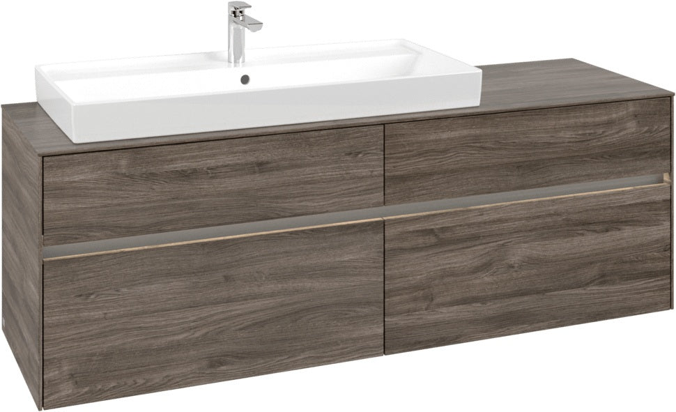 Villeroy & Boch Waschbeckenunterschrank Collaro C029 B0 1600 mm Stone Oak mit LED-Beleuchtung