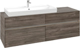 Villeroy & Boch Waschbeckenunterschrank Collaro C029 B0 1600 mm Stone Oak mit LED-Beleuchtung