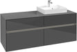 Villeroy & Boch Waschtischunterschrank Collaro C075 B0 1400 mm Glossy Grey mit Beleuchtung