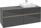 Villeroy & Boch Waschtischunterschrank Collaro C075 B0 1400 mm Glossy Grey mit Beleuchtung