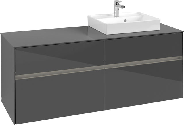 Villeroy & Boch Waschtischunterschrank Collaro C075 B0 1400 mm Glossy Grey mit Beleuchtung