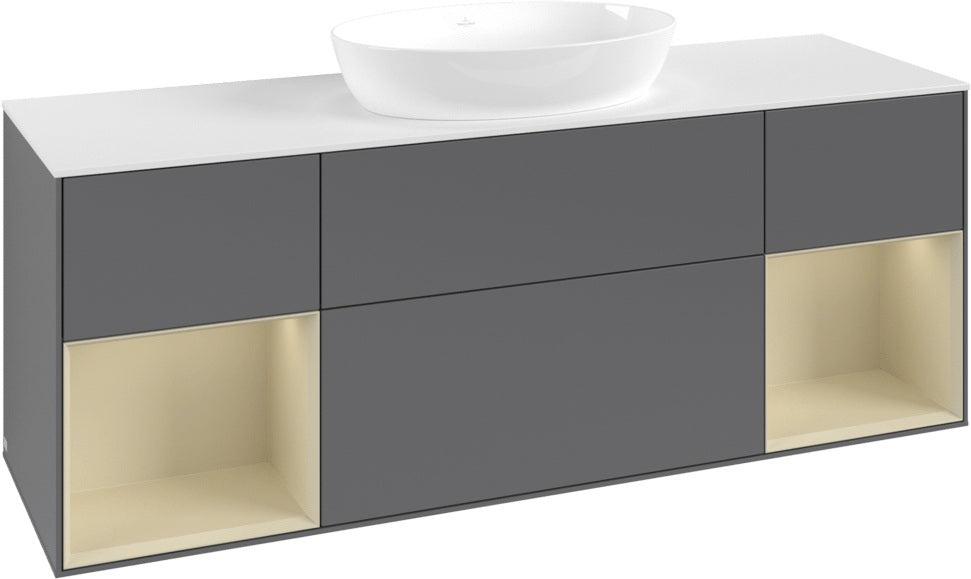 Villeroy & Boch Finion Waschtischunterschrank GD01GF 1600 mm Glossy White Lacquer mit Beleuchtung