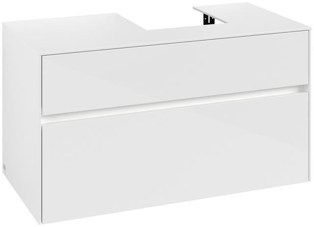 Villeroy & Boch Waschbeckenunterschrank Collaro 1000 mm Glossy White mit LED-Beleuchtung und SoftClosing