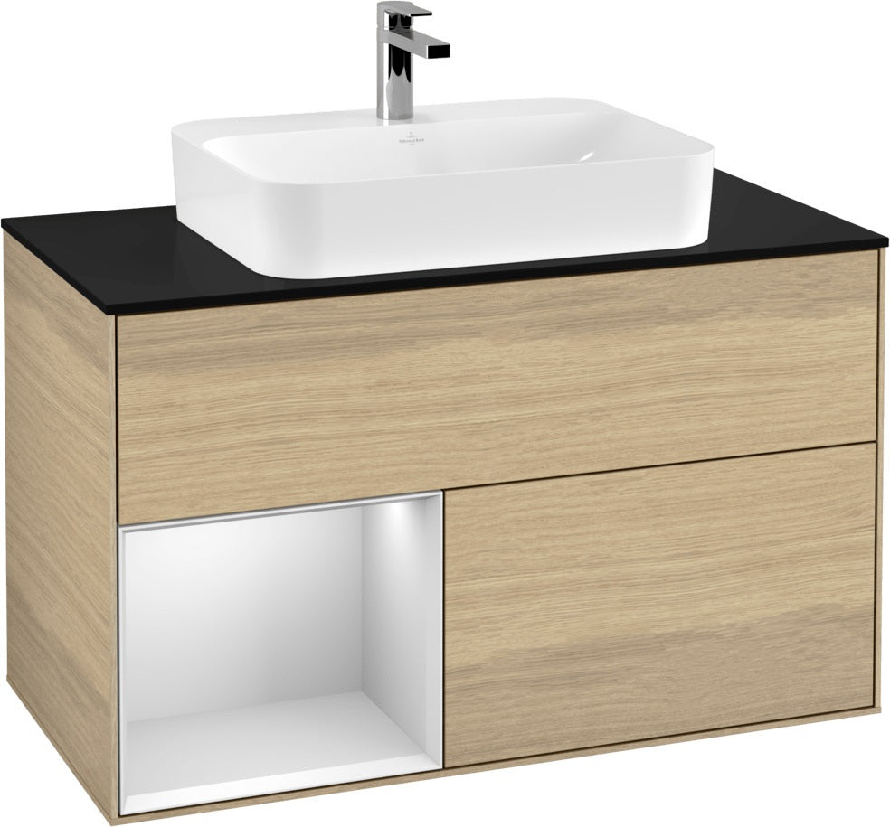 Villeroy & Boch Finion Waschtischunterschrank 1000 mm Glossy White Lacquer mit LED-Beleuchtung