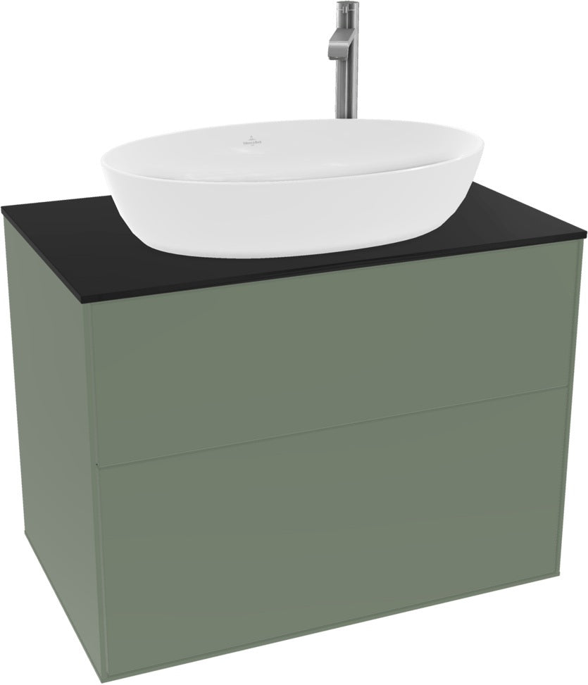 Villeroy & Boch Finion Waschbeckenunterschrank F87200GF – 800 mm, Glossy White Lacquer, mit Push-to-open