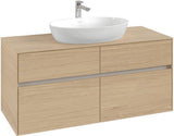 Villeroy & Boch CHIC Badmöbelset 120 cm mit Lichtspiegel Glossy White – 4 Auszüge, CeramicPlus