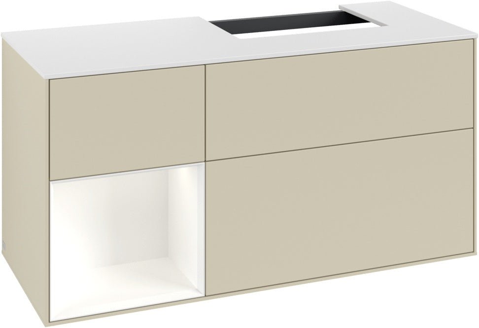 Villeroy & Boch Finion Waschbeckenunterschrank 1200 mm Glossy White Lacquer mit Beleuchtung