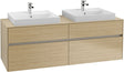 Villeroy & Boch Waschtischunterschrank Collaro C024 B0 1600 mm Nordic Oak mit Beleuchtung