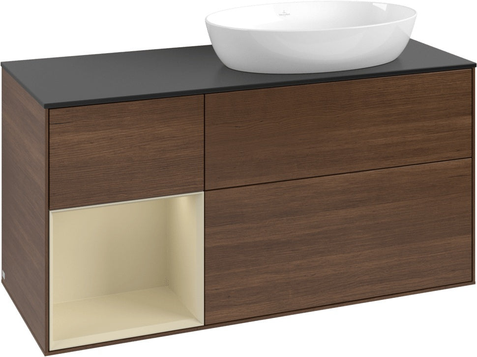 Villeroy & Boch Waschtischunterschrank Finion FA42G 1200 mm Glossy White Lacquer mit Beleuchtung