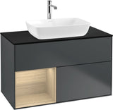 Villeroy & Boch Finion Waschbeckenunterschrank Glossy White mit Beleuchtung, 1000 mm