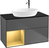 Villeroy & Boch Finion Waschbeckenunterschrank G892G 1000 mm Glossy White Lacquer mit Beleuchtung