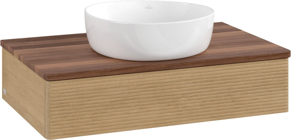 Villeroy & Boch Antao Waschbeckenunterschrank 800 mm Warm Walnut mit Auszugsbeleuchtung