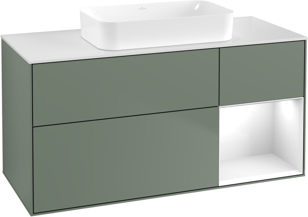 Villeroy & Boch Finion Waschtischunterschrank G711G Black Matt Lacquer 1200 mm mit Beleuchtung