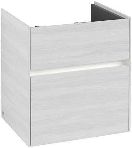 Villeroy & Boch Collaro Waschtischunterschrank 510 mm White Wood mit LED-Beleuchtung und 2 Auszügen